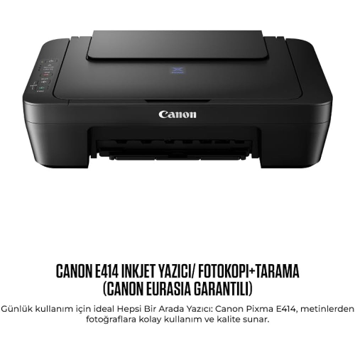 CANON PIXMA E414, Renkli, Kartuşlu, Yazıcı, Tarayıcı, Fotokopi, Usb
