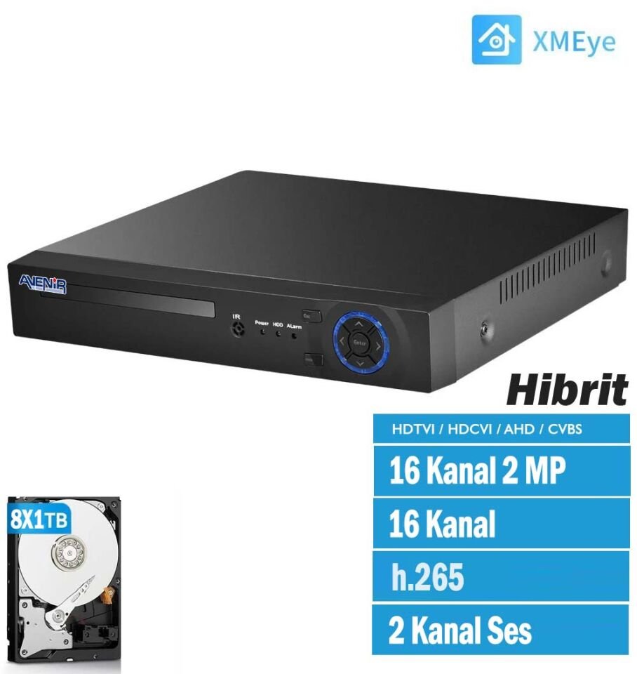 Avenir h.265 16 Kanal 1080N Hibrit Kayıt Cihazı AV-TC16GM