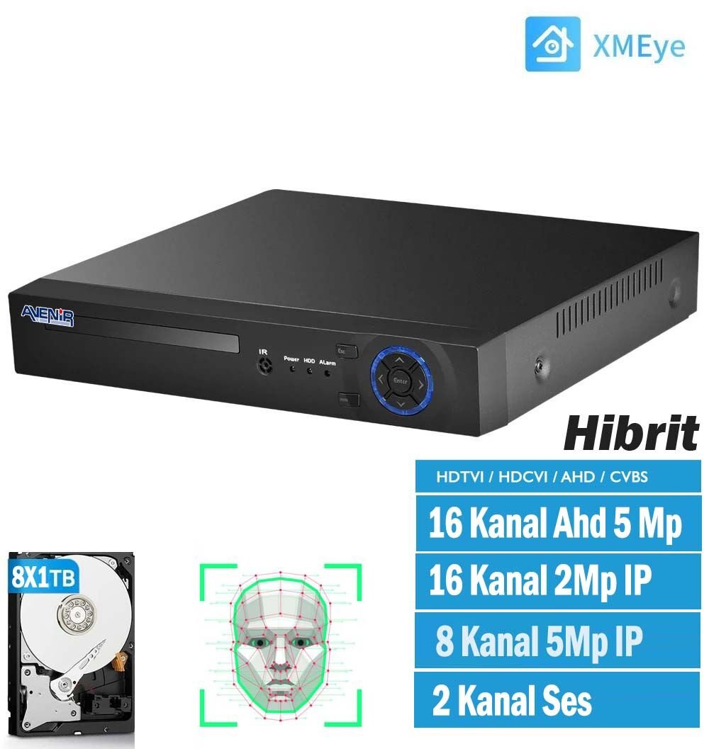 Avenir h.265 16 Kanal 1080N Hibrit Kayıt Cihazı AV-TC16M